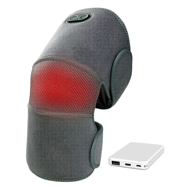 Comfytemp Cordless Heated Knee Massager with Vibration - 3 Heat Levels - Auto-Off - Joint Pain Relief