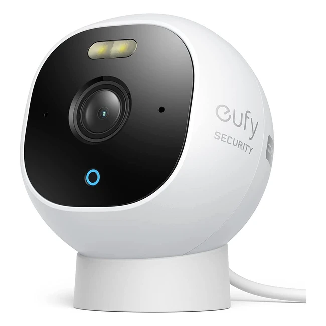 Telecamera di Sicurezza Eufy Security OutdoorCam C22 Cablata 1080p con Faretto, Visione Notturna a Colori e IP67 - Senza Costi Mensili
