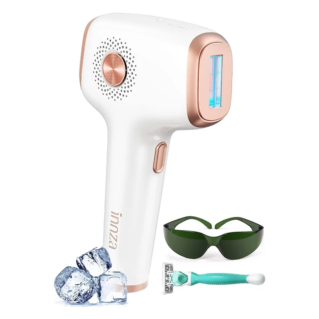 Painless IPL Hair Removal Device with Ice Cooling Function - 999999 Flashes, 9 Energy Levels, Long-Lasting Results