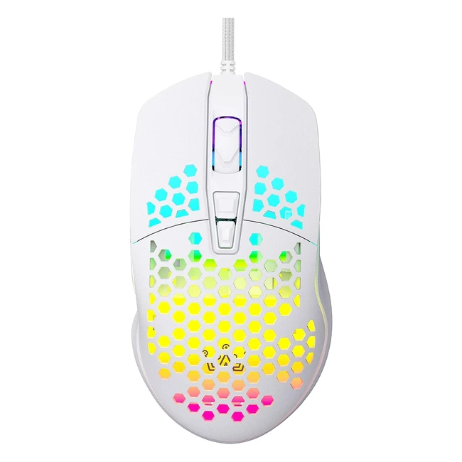 Dierya Falcon Gaming Mouse - Ultralightweight Honeycomb Mouse with 16000 DPI Optical Sensor, RGB Lighting, and 7 Programmable Buttons