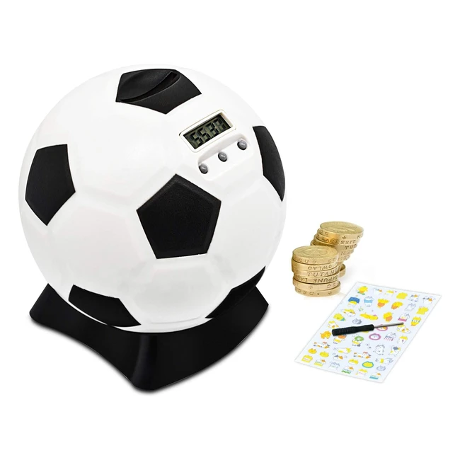 Digital Counting Money Box with Football Design - Large LCD Display - Perfect for Kids' Early Education