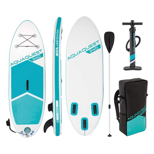 Intex Aqua Quest 240 Youth SUP - Aufblasbares Stand-Up-Paddle-Board (244 x 76 x 13 cm) - 68241NP