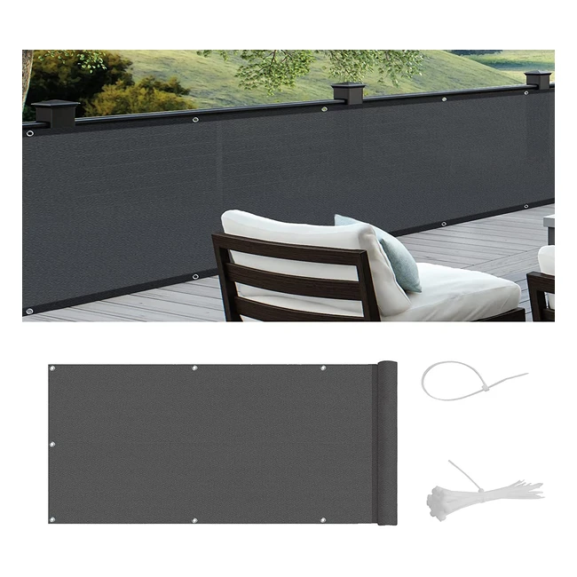 Cool Area Frangivista per Balcone HDPE 90x500cm - Antivento, Anti-UV, Recinzione Copertura Giardino - Antracite