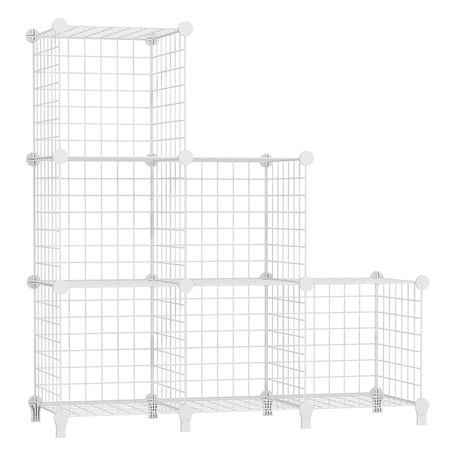 Estantera modular blanca Awtatos con 6 cubos para almacenaje en saln dormit