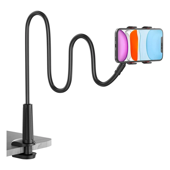 Flexible Gooseneck Phone Holder for Bed - 360 Adjustable Clamp Bracket Mount for