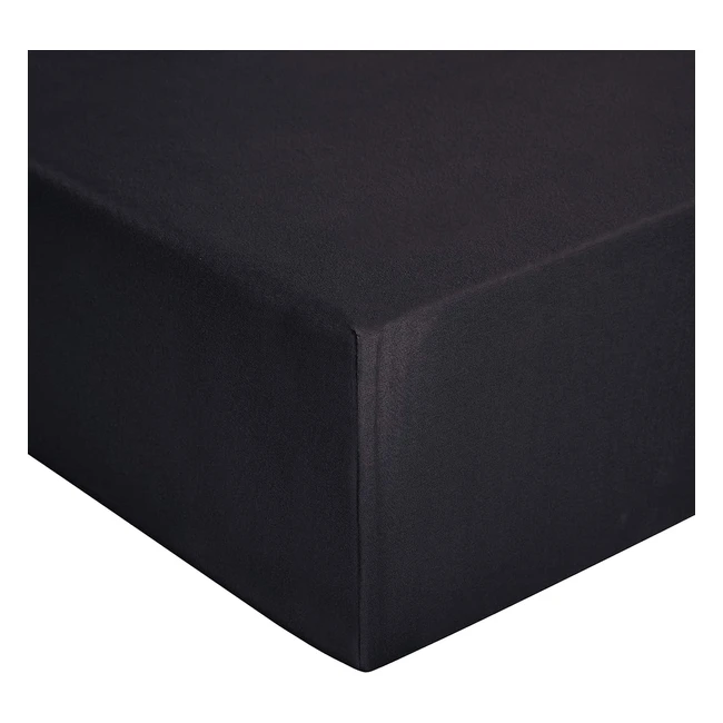Draphousse en jersey noir Amazon Basics 160x200cm - Doux, confortable et facile à entretenir