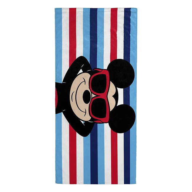 Asciugamano da spiaggia Mickey Mouse Disney, morbido e assorbente, 71x147 cm