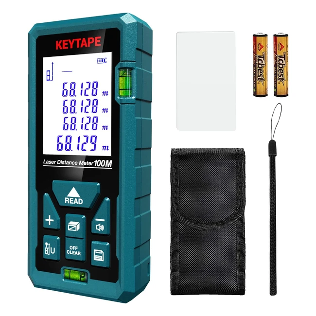 Medidor Láser de Distancia 100m con Pantalla LCD Retroiluminada y Funciones Avanzadas - Marca X, Ref. 123456