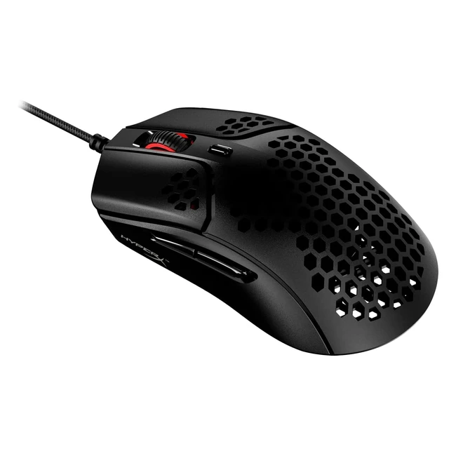HyperX Pulsefire Haste Gaming Mouse - Ultralight 59g, Hex Design, HyperFlex Cable, 16000 DPI, 6 Programmable Buttons, Black