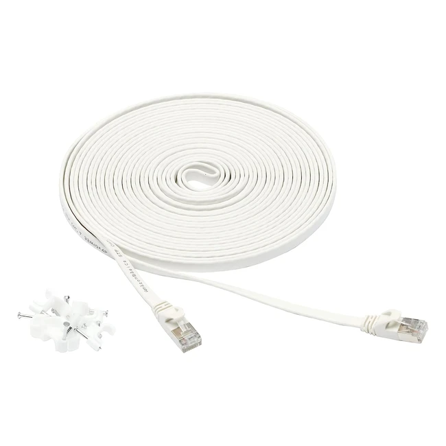 Amazon Basics RJ45 Cat7 Gigabit Ethernet Patch Internetkabel 76m - Flach  Knick