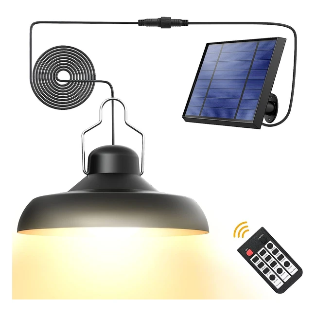 Lampe Solaire Extérieure WHOUSEWE IP65 Étanche LED avec Télécommande et 3 Températures de Couleur