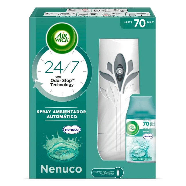 Air Wick Freshmatic - Aparato y Recambio de Ambientador Spray Automático - Aroma a Nenuco - ¡Elimina olores y perfuma hasta 70 días!
