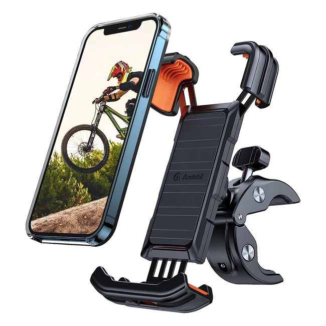 Andobil Fahrrad Handyhalterung 2023 - Vollschutz-Patent-Design - 360° drehbar - Für iPhone, Samsung und mehr