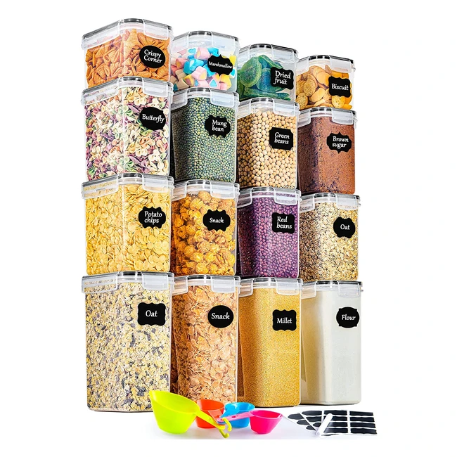 Gomaihe Vorratsdosen Set - Aufbewahrungsboxen für Küche - Luftdicht & BPA-frei - 16-teilig
