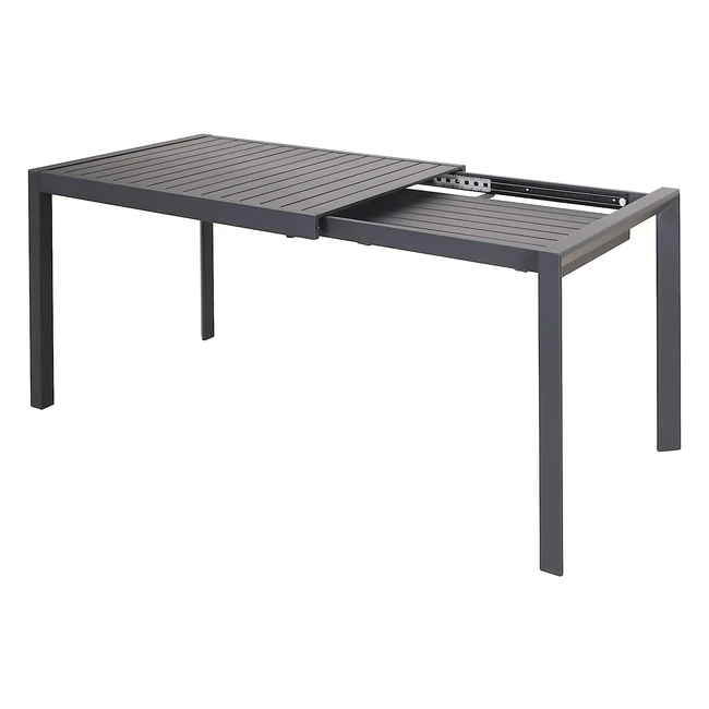 Chicreat Outdoor-Tisch ausziehbar, Aluminium, 180x90cm, wasser- und UV-beständig
