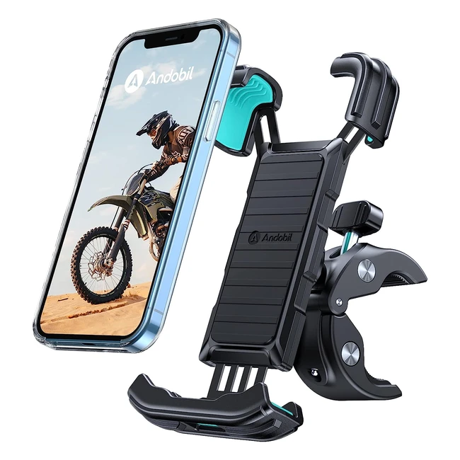 Andobil Fahrradhalterung 2023 - Universal Smartphone Halterung für Motorrad und Fahrrad - Vollschutz - 360 Grad drehbar - Kompatibel mit iPhone, Samsung und mehr