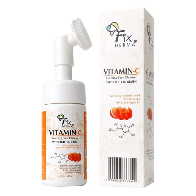 Fixderma 2 Vitamin C Foaming Face Cleanser - Reduces Fine Lines  Wrinkles Exfo