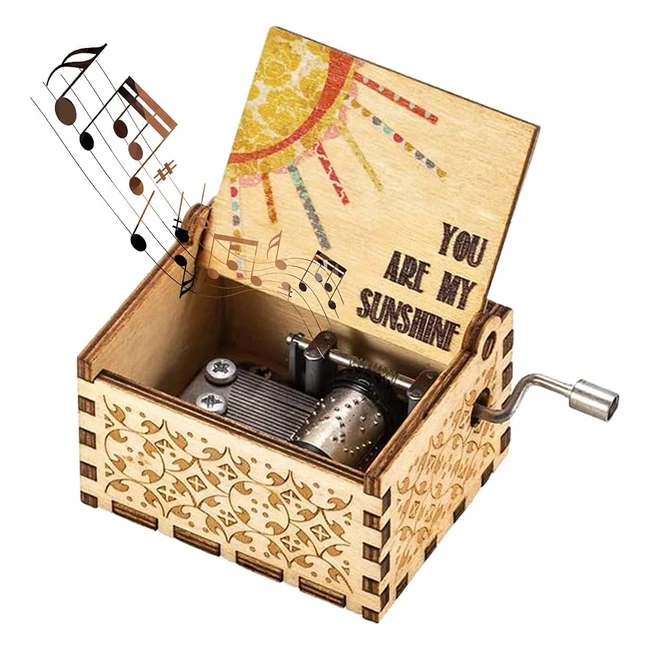 Vintage Camkong You Are My Sunshine Wood Music Box - Perfect Gift for Birthday 