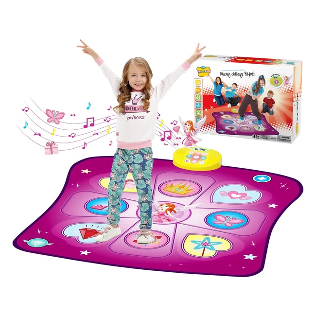 Rodzon Tanzmatte für Kinder - Wasserdicht, Rutschfest, Musikmatte mit Herausforderungsmodi und LED-Musik - Perfektes Geschenk für Mädchen und Jungen ab 3 Jahren - Violett AML9886