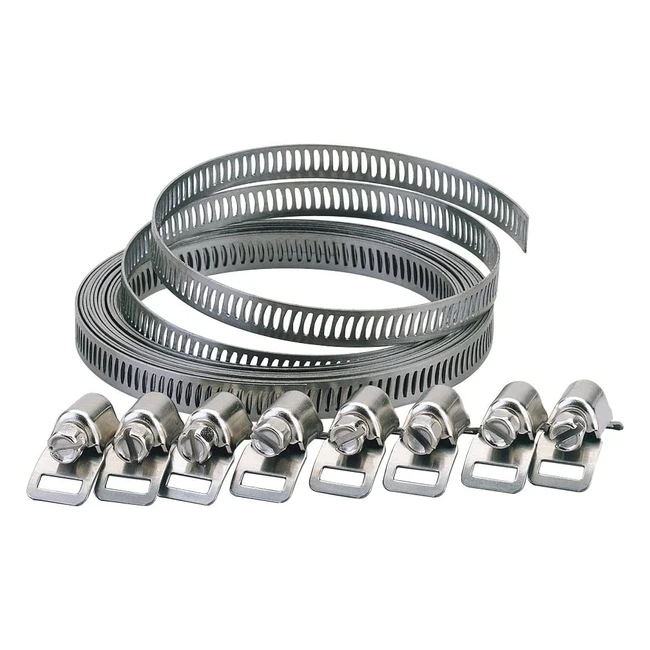 Lot de colliers de serrage pour tuyau 8 mm Draper 55591 - Grande Bretagne - Bande et 8 pinces de tension incluses