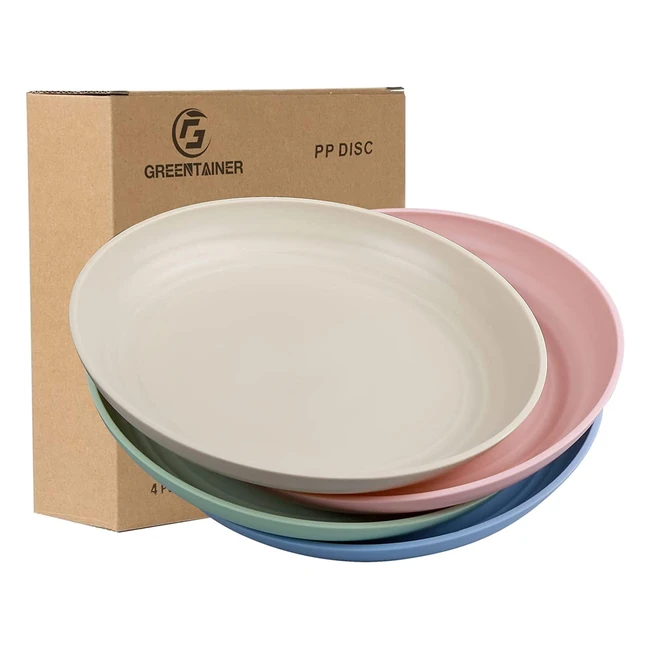 Unbreakable 10-Inch Dinner Plates Set of 4 for Picnic, Camping, BBQ - Microwave & Dishwasher Safe