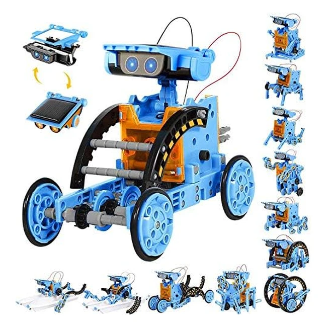 Giocattolo Robot Solare Sillbird 12 in 1 per Bambini - Kit Educativo STEM per Ragazzi e Ragazze Età 8-12