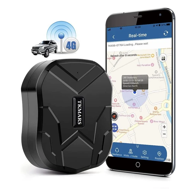Traceur GPS Voiture 4G Étanche Antivol avec Batterie 10000mAh - Suivi en Temps Réel et Aucune Restriction Géographique - Tracker GPS Puissant Aimant Espion Moto Camping Car TK905B