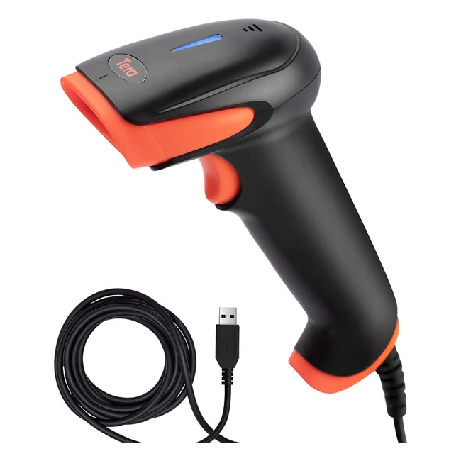Tera USB Wired Barcode Scanner - Fast and Precise 1D Handheld Reader for Digital Screens and Smartphones