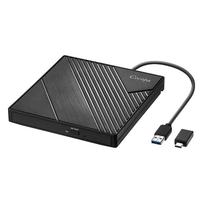 Masterizzatore CD DVD Esterno USB 30 Cocopa Ultra Slim per Laptop PC Win 1087