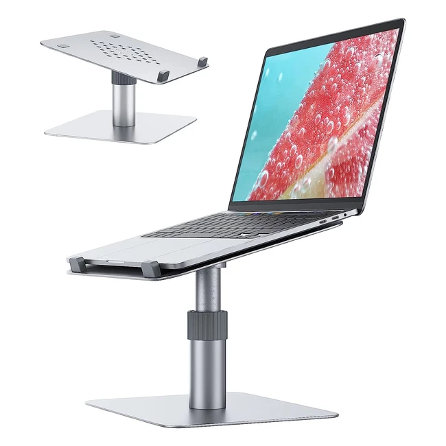 Soporte portátil giratorio 360°, ajustable en altura, aleación de aluminio, para MacBook, PC y más - Gikersy 10156