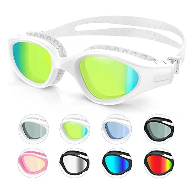 Findway Swimming Goggles - Anti-Fog UV Protection - Soft Silicone Nose Bridge - Clear Vision - Adult Men Women Swim Glasses