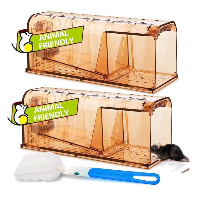 Trappola per topi Takrink 2 pezzi - Nessuna uccisione, riutilizzabile, sicura per bambini e animali domestici