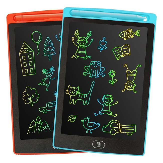 Leyaoyao Magic Board für Kinder 85 Zoll (2er Pack) LCD Schreibtafel für Kinder, bunte Doodles, Geschenke für 3-8 Jahre alte Mädchen und Jungen (Rot/Blau)