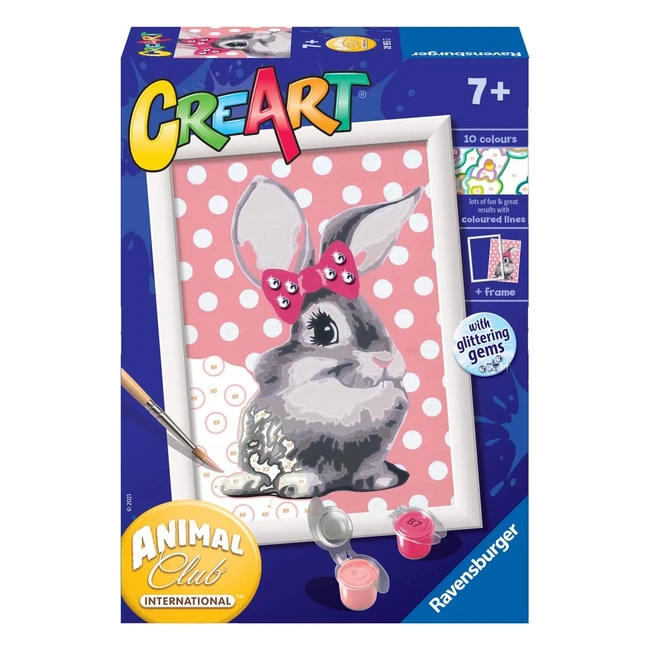 Kit per dipingere con i numeri: Coniglietta Ravensburger Creart, gioco creativo per bambini 7 anni