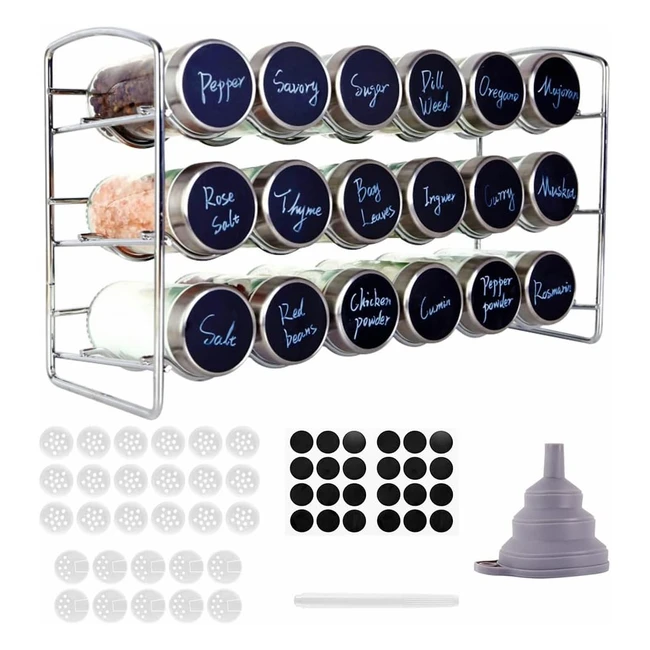Especiero de cocina vertical Miorkly con 18 botes y accesorios de alta calidad