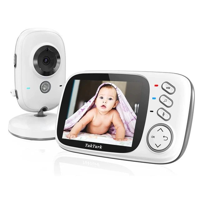 Vigilabebés Taktark con cámara inalámbrica, monitor para bebés inteligente con LCD 3.2