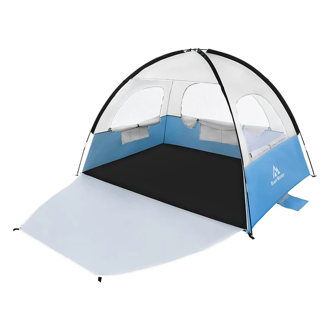 Brace Master Beach Tent - UPF 50 Sun Shelter for 2-4 People, Lightweight & Easy Setup
