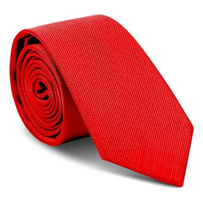 Premium URAQT Mens Solid Color Skinny Necktie - Multiple Colors - Business Wed