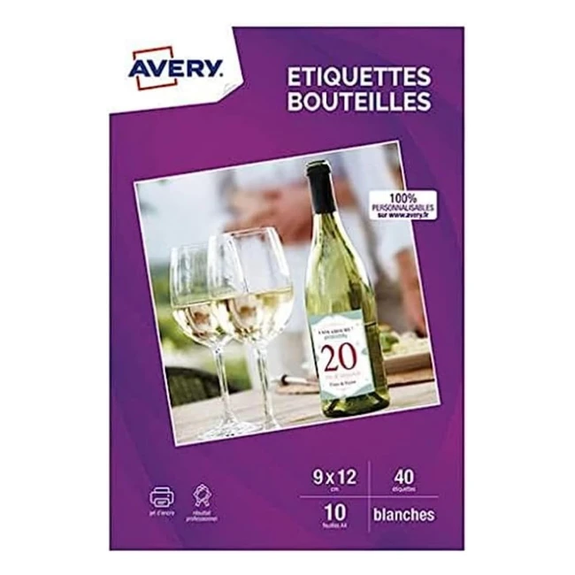 Etiquetas Avery para botellas - 40 unidades (120x90mm) - Personalizables con plantillas gratuitas