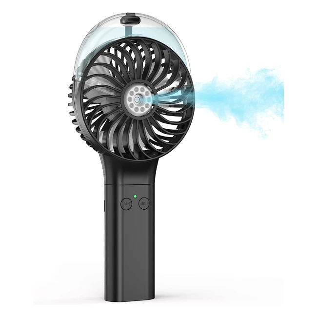 Ventilador de Mano Winique con Pulverización y Batería Recargable de 3000mAh - 3 Velocidades - Ideal para Hogar, Oficina y Viajes