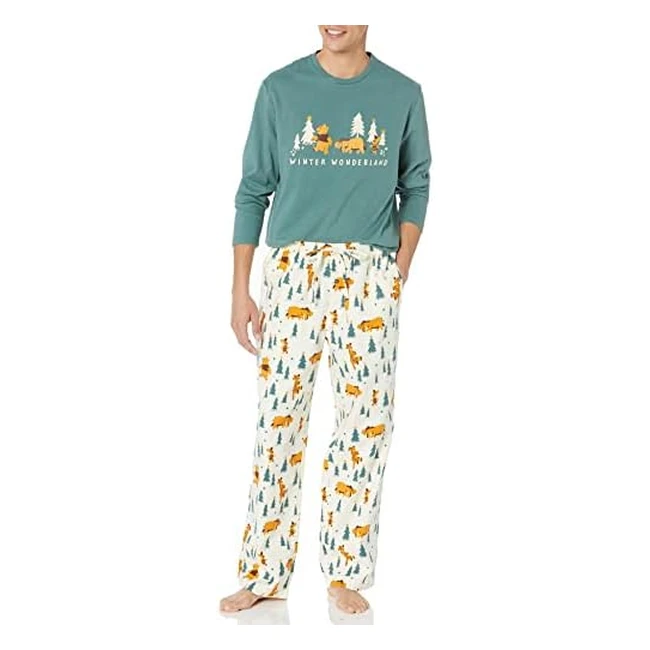 Amazon Essentials Flanell Pyjama Set Pooh Holiday Forest, Herren XL, 2er-Pack