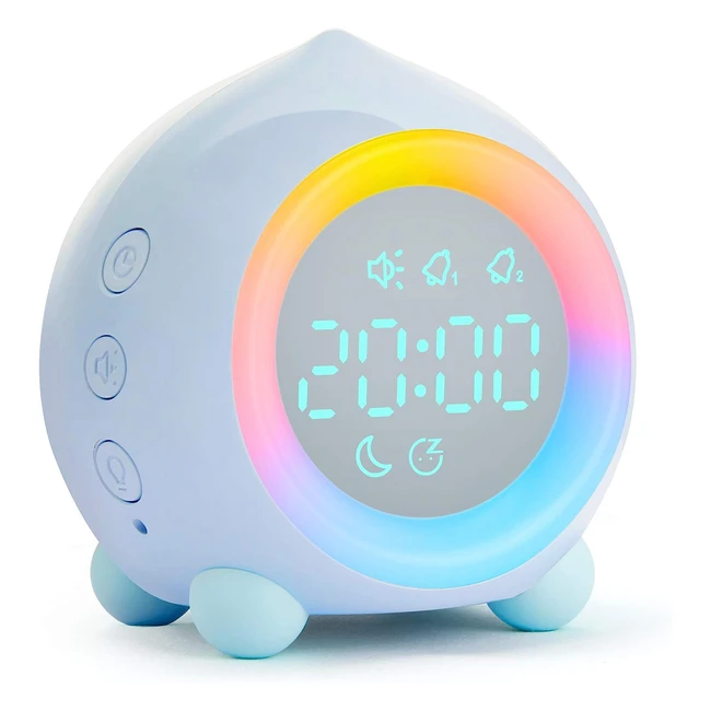 Réveil enfants LED numérique Tronisky avec charge USB, snooze, lampe de chevet - Temps, date, température, contrôle vocal