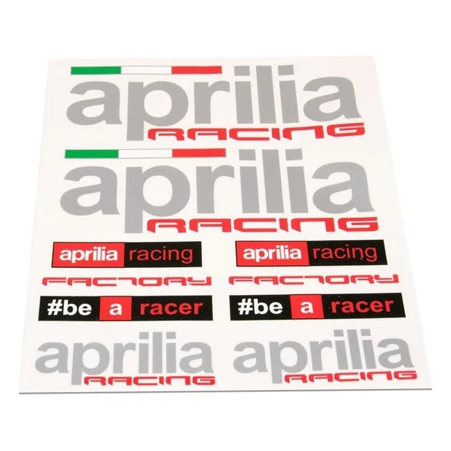 Set Adesivi Aprilia RacingFactory - 10 Pezzi - Sfondo Trasparente