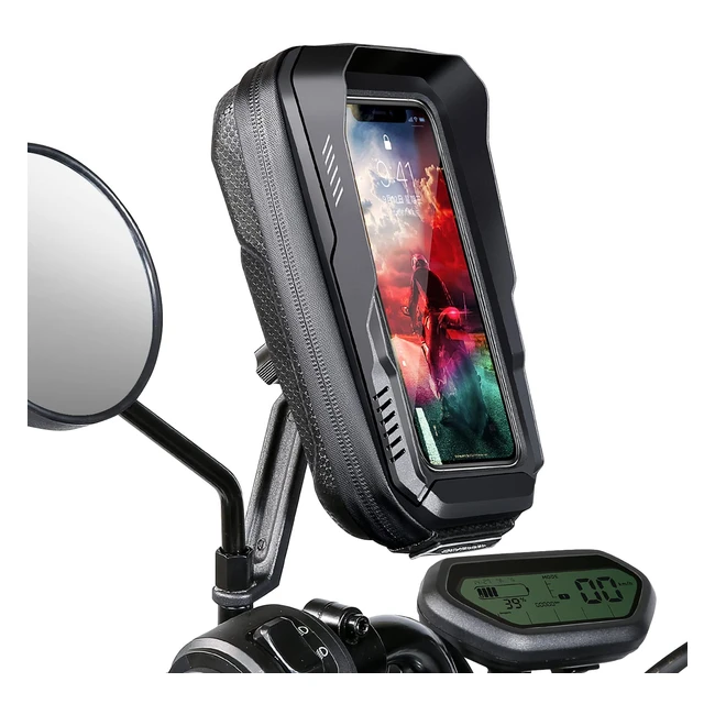 Juyano Motorbike Phone Holder Waterproof | Anti Vibration | 360 Rotation | Smartphone 45-69