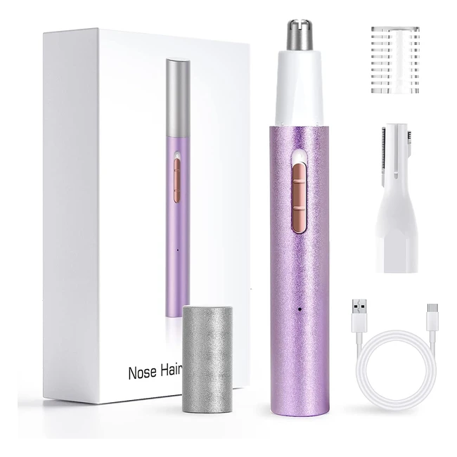 Rechargeable Nose Hair Trimmer for Women - 2 in 1 Ear and Nose Hair Trimmer 2023 - Professional Painless Eyebrow Facial Hair Trimmer