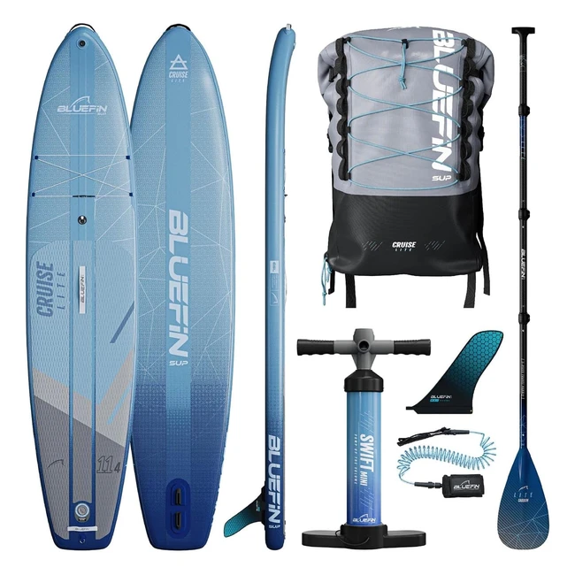 Bluefin Cruise Lite SUP Paddle Board Kit - Leicht und kompakt - Für Erwachsene - Größen 11 ft 4 und 10 ft - Top Features