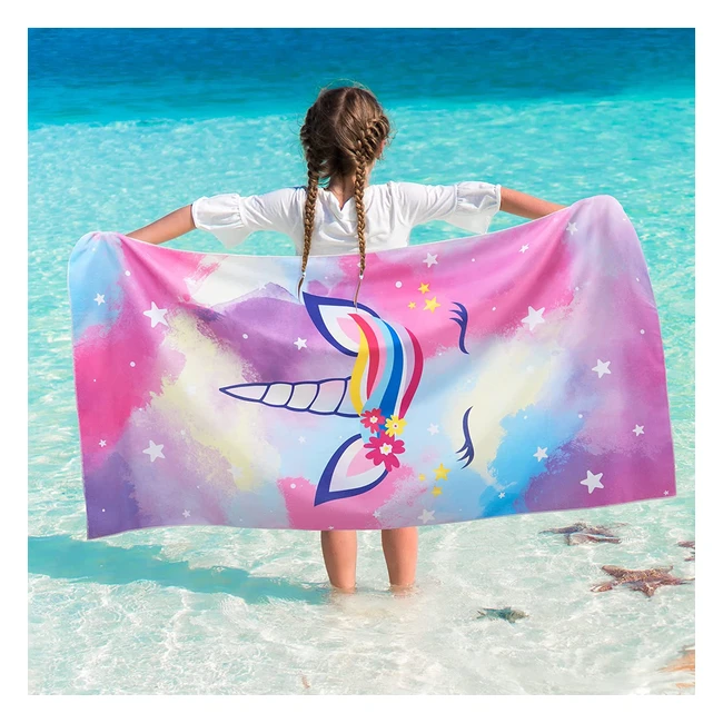 Telo Mare Unicorno 76x150cm - Asciugamano da Spiaggia Morbido e Traspirante