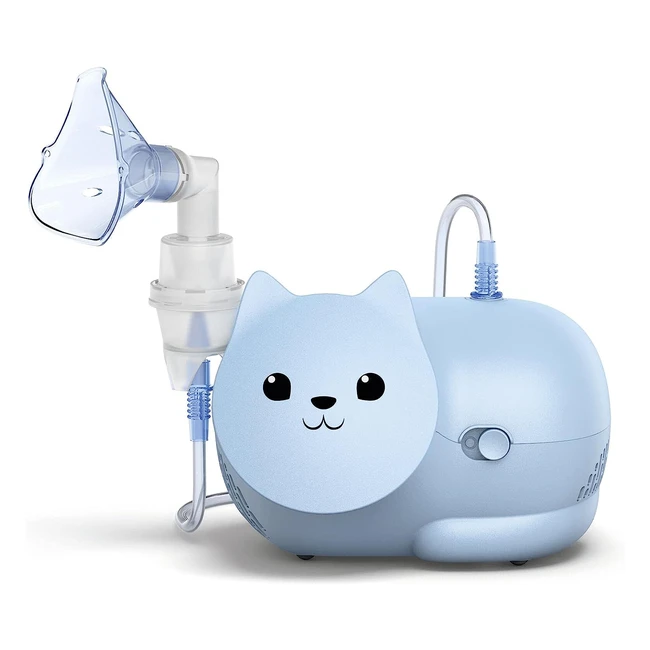 Omron Nami Cat Nebulisateur Inhalateur - Traitement domicile pour enfants - Toux, rhumes, bronchite, asthme