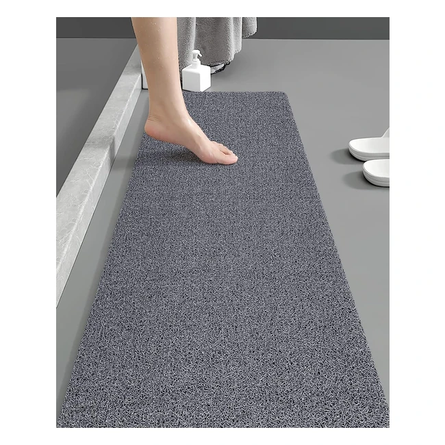 Soft Comfort Non-Slip Shower Mat by Othway - Quick Drying, Grey, 40x100cm