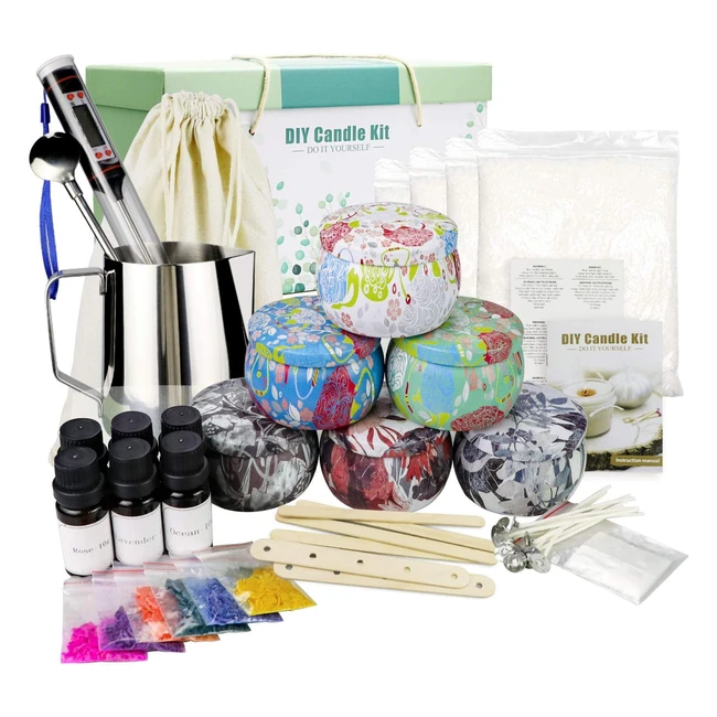Kit de fabricación de velas perfumadas - Creashine - Incluye olla, pegatinas, cuchara y más